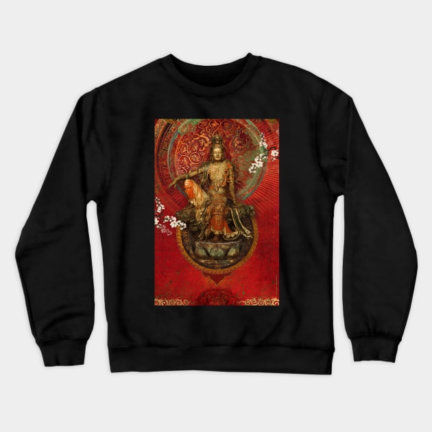 Kwanyin on Red Crewneck Sweatshirt by AngiandSilas